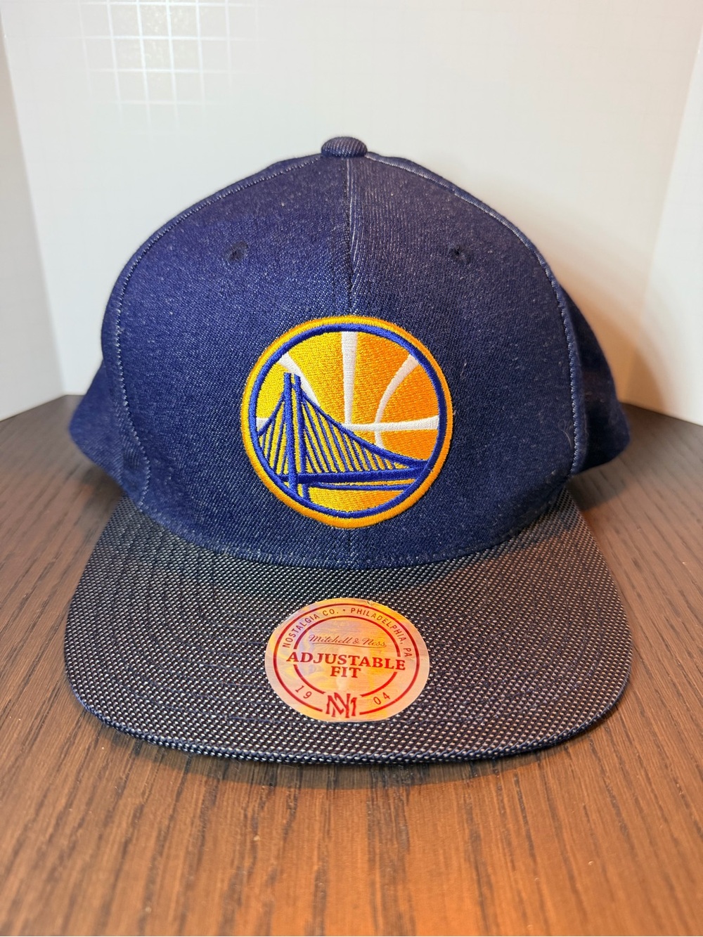 New Mitchell & Ness Golden State Warriors Denim Snapback Adjustable Hat
